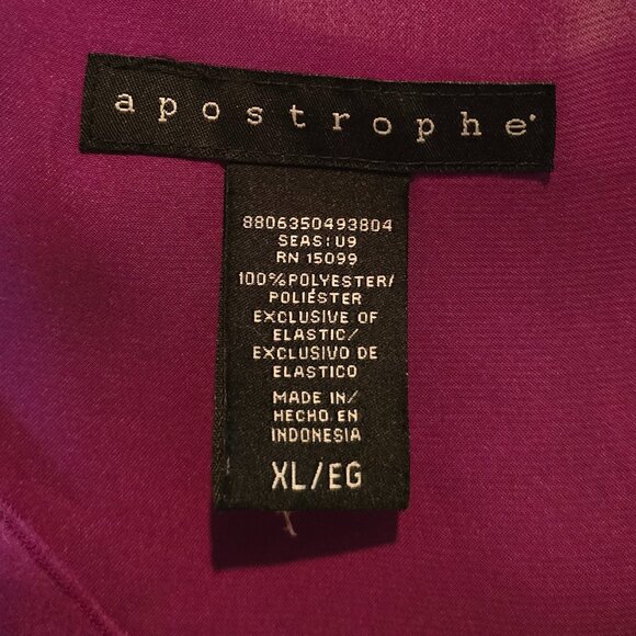 Apostrophe Purple Sleeveless V Neck Blouse Size XL - Picture 7 of 8